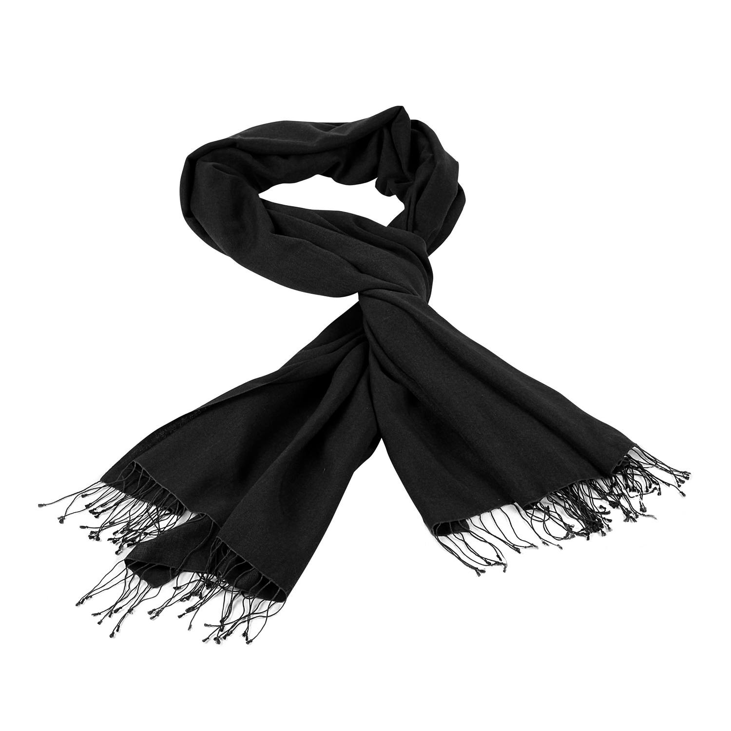 Pashmina Shawl – 90x200cm – 70% Cashmere / 30% Silk – Black