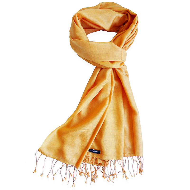 Pure Silk Scarf (210 Quality) – 60x190cm – Apricot - Mypashmina